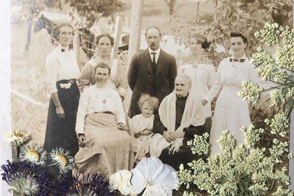 Relatives on the farm long long ago