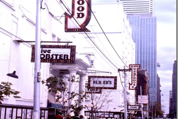 Exterior of Ed's Warehouse looking West