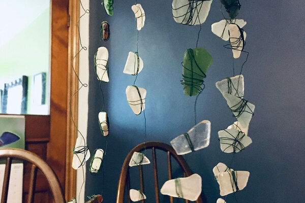 Beach glass windchime