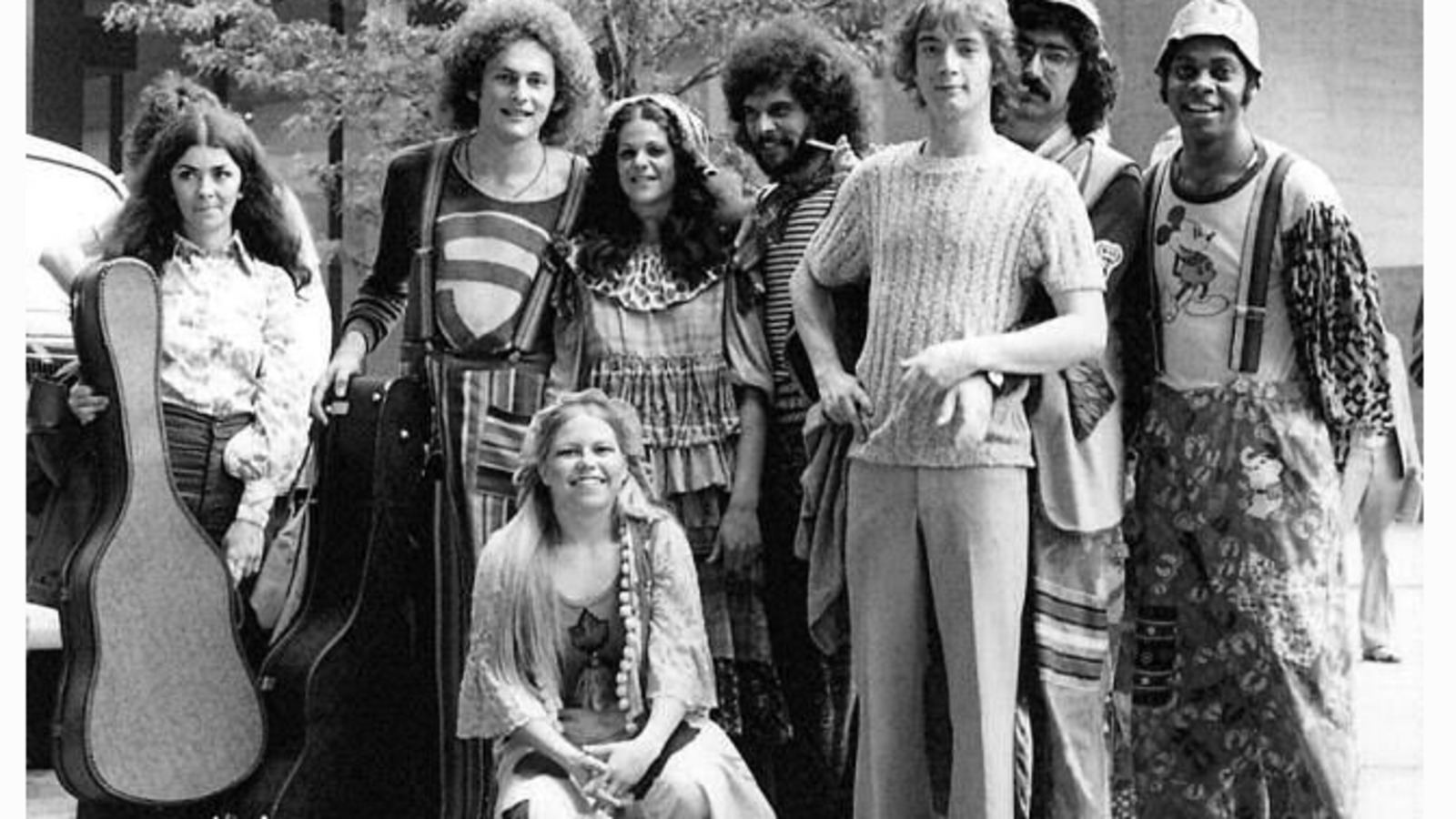 (L-R) Avril Chown, Victor Garber, Valda Aviks (in front), Gilda Radner, Gerry Salsberg, Martin Short, Eugene Levy and Rudy Webb.  Music Director not pictured:  Paul Schaffer.  